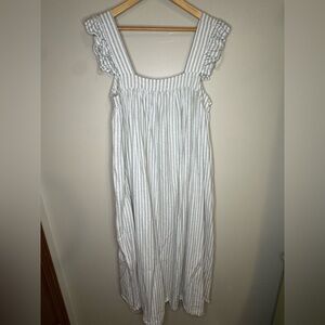 A New Day Linen Blend Striped Midi Dress‎ XL